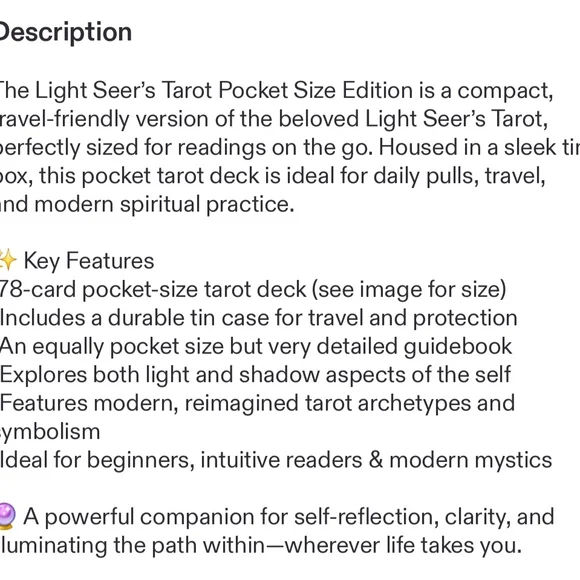 The Light Seer's Pocket Tarot Deck - Picture 11 of 11